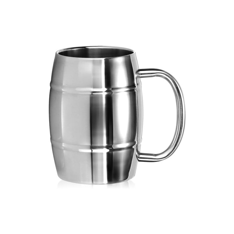 com-four® Edelstahlbecher XL - 400 ml Bierkrug aus Edelstahl 304 - Edelstahltasse - Campingtasse doppelwandig und BPA-frei - com-four® Edelstahlbecher XL - 400 ml Bierkrug aus Edelstahl 304 - Edelstahltasse - Campingtasse doppelwandig und BPA-frei -