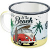 Nostalgic-Art Retro Emaille-Tasse, 360 ml, VW Bulli – Beach – Volkswagen Bus Geschenk-Idee, Camping-Becher, Vintage Design