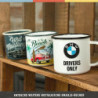 Nostalgic-Art Retro Emaille-Tasse, 360 ml, VW Bulli – Beach – Volkswagen Bus Geschenk-Idee, Camping-Becher, Vintage Design