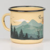 MUGSY Respect Nature | Emaille Tasse beige | im Outdoor Design | Emaille Becher robust und leicht für Camping und Wandern | R