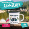 SpecialMe® Emailletasse Camping personalisiert Namen Familie Geschenke für Camper Wohnwagen personalisierbar.Becher Emaille e
