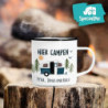 SpecialMe® Emailletasse Camping personalisiert Namen Familie Geschenke für Camper Wohnwagen personalisierbar.Becher Emaille e