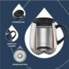 Ideus Kaffeebecher 470 ml  16 oz , doppelwandige vakuumisolierte Kaffee- und Teetasse aus Edelstahl mit rutschfestem Griff un