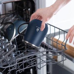 Ideus Kaffeebecher 470 ml  16 oz , doppelwandige vakuumisolierte Kaffee- und Teetasse aus Edelstahl mit rutschfestem Griff un
