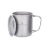 iBasingo 300ml Titan Becher Camping Tasse Outdoor Tee Kaffee Reisebecher mit Deckel & Klappgriff Leicht Wasser Becher Picknic
