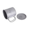 iBasingo 300ml Titan Becher Camping Tasse Outdoor Tee Kaffee Reisebecher mit Deckel & Klappgriff Leicht Wasser Becher Picknic