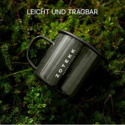 ZOTEKK | 2 Retro Camping Mug | Schlagfester Kaffeebecher mit spülmaschinenfester Emaille-Oberfläche | Leicht & Tragbar | 450m
