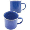 Outdoor Saxx® 1x Emaille-Tasse, Camping-Becher, unzerbrechlich, klassisches blau mit Punkten, 300ml