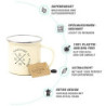 Kantine 51° Nord ® Camping Tasse 450ml | Bruchsichere Emaille Kaffeetasse mit Edelstahl Rand I Kaffeebecher für Outdoor I Ema