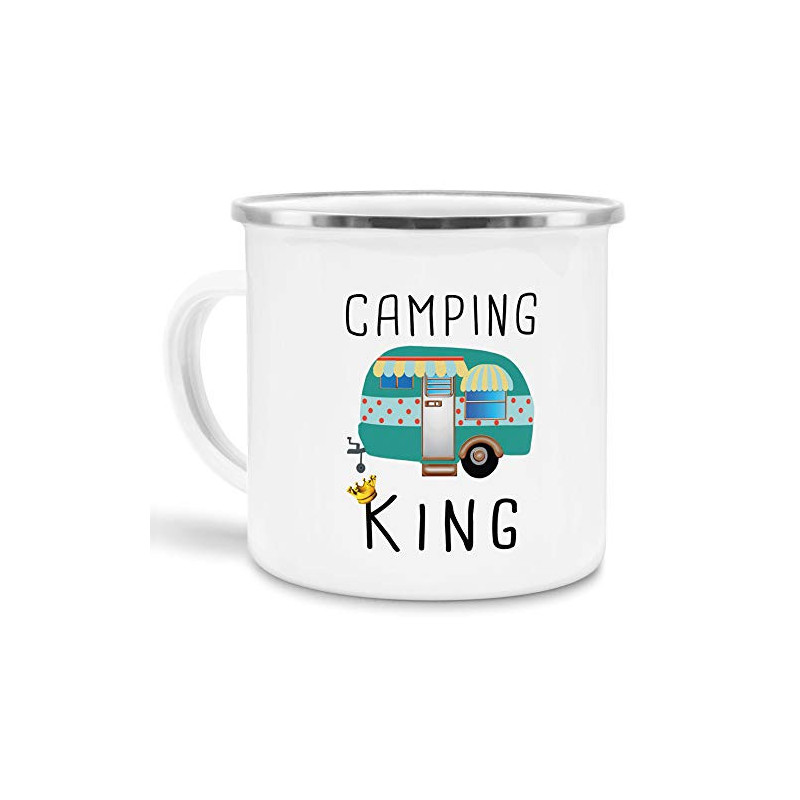 Tassendruck Emaille Tasse Camping lustig - Geschenk zum Camping/Tasse für coole Camper/Geschenk-Idee Campingfreunde - Camping Tassendruck Emaille Tasse Camping lustig - Geschenk zum Camping/Tasse für coole Camper/Geschenk-Idee Campingfreunde - Camping