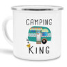 Tassendruck Emaille Tasse Camping lustig - Geschenk zum Camping/Tasse für coole Camper/Geschenk-Idee Campingfreunde - Camping