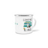 Tassendruck Emaille Tasse Camping lustig - Geschenk zum Camping/Tasse für coole Camper/Geschenk-Idee Campingfreunde - Camping