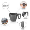 Grizzly Mehrweg Kaffeetassen Set I 20er Set Wiederverwendbares Anthrazit Kunststoffbecher I Stapelbare Campingtassen I Spülma