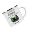 Crealuxe Emaille Tasse Leg dich niemals mit einem Camper an - wir kennen Plätze ... - Kaffeetasse mit Motiv, Campingtasse, be