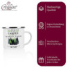 Crealuxe Emaille Tasse Leg dich niemals mit einem Camper an - wir kennen Plätze ... - Kaffeetasse mit Motiv, Campingtasse, be