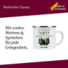 Crealuxe Emaille Tasse Leg dich niemals mit einem Camper an - wir kennen Plätze ... - Kaffeetasse mit Motiv, Campingtasse, be