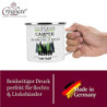 Crealuxe Emaille Tasse Leg dich niemals mit einem Camper an - wir kennen Plätze ... - Kaffeetasse mit Motiv, Campingtasse, be