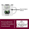 Crealuxe Emaille Tasse Leg dich niemals mit einem Camper an - wir kennen Plätze ... - Kaffeetasse mit Motiv, Campingtasse, be