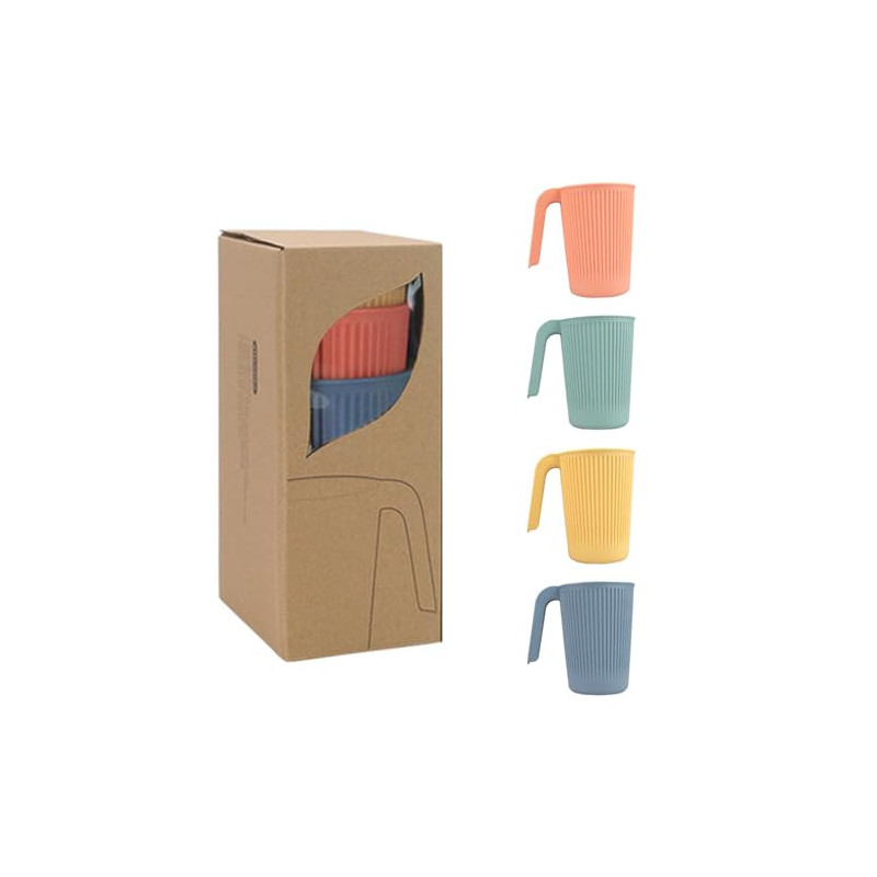 Zfseyuh 4 Stück Unbreakable Trinkbecher mit Henkel,Plastikbecher Mehrweg Camping Tasse Set Kinderbecher Kunststoffbecher Kind Zfseyuh 4 Stück Unbreakable Trinkbecher mit Henkel,Plastikbecher Mehrweg Camping Tasse Set Kinderbecher Kunststoffbecher Kind