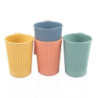 Zfseyuh 4 Stück Unbreakable Trinkbecher mit Henkel,Plastikbecher Mehrweg Camping Tasse Set Kinderbecher Kunststoffbecher Kind