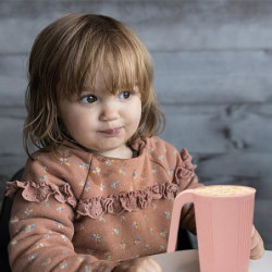 Zfseyuh 4 Stück Unbreakable Trinkbecher mit Henkel,Plastikbecher Mehrweg Camping Tasse Set Kinderbecher Kunststoffbecher Kind
