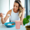 Zfseyuh 4 Stück Unbreakable Trinkbecher mit Henkel,Plastikbecher Mehrweg Camping Tasse Set Kinderbecher Kunststoffbecher Kind