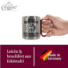 Edelstahltasse mit Carabiner - Ich mache keine Pause Das Werkzeug muss sich erholen Blechtasse, Campingtasse, Kaffeetasse mit
