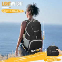 ZOMAKE 35L Leicht Faltbarer Rucksack - Packbare Backpacks,Kleiner Faltbar Rucksäcke Wanderrucksack Wasserdicht für Damen Herr