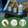 Yoassi Camping Becher Edelstahl, 2er Set Thermotasse mit Karabiner, doppelwandige Isolierbecher, Kaffeebecher Kaffeetasse Tri