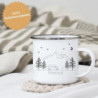 Little Mathilda Emaille Tasse Camping "Camping Van"" personalisierte Kaffetasse mit Spruch und Namen Wohnwagen Wohnmobilbesit
