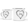 Tassendruck Emaille Tasse Camping PERSONALISIERT mit Wunschname - Geschenk Campingurlaub/Persönliche Campingtasse mit Herz - 