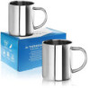 Robin Goods® 2X Edelstahl-Thermobecher Set - 350 ml je Kaffeetasse - Thermo-Trinkbecher aus hochwertigem Edelstahl - Kaffeepo