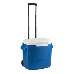Coleman Passive Kühlbox 16 QT/28QT Performance Wheeled Cooler, Thermobox 15/26 L Fassungsvermögen, Mobile Eisbox mit Rädern