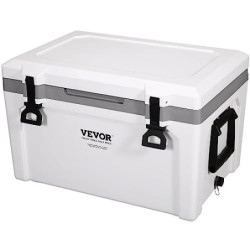 VEVOR Passive Kühlbox Eisbox 57,26 L, Isolierte Kühlbox Camping Thermobox 45-50 Dosen, Campingbox Kühlschrank mit einem Korb,