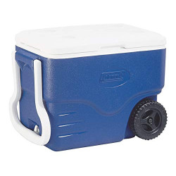 Coleman Passive Kühlbox 40 QT Performance Wheeled Cooler, Thermobox 37.5 L Fassungsvermögen, Mobile Eisbox mit Rädern