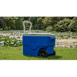 Coleman Passive Kühlbox 40 QT Performance Wheeled Cooler, Thermobox 37.5 L Fassungsvermögen, Mobile Eisbox mit Rädern