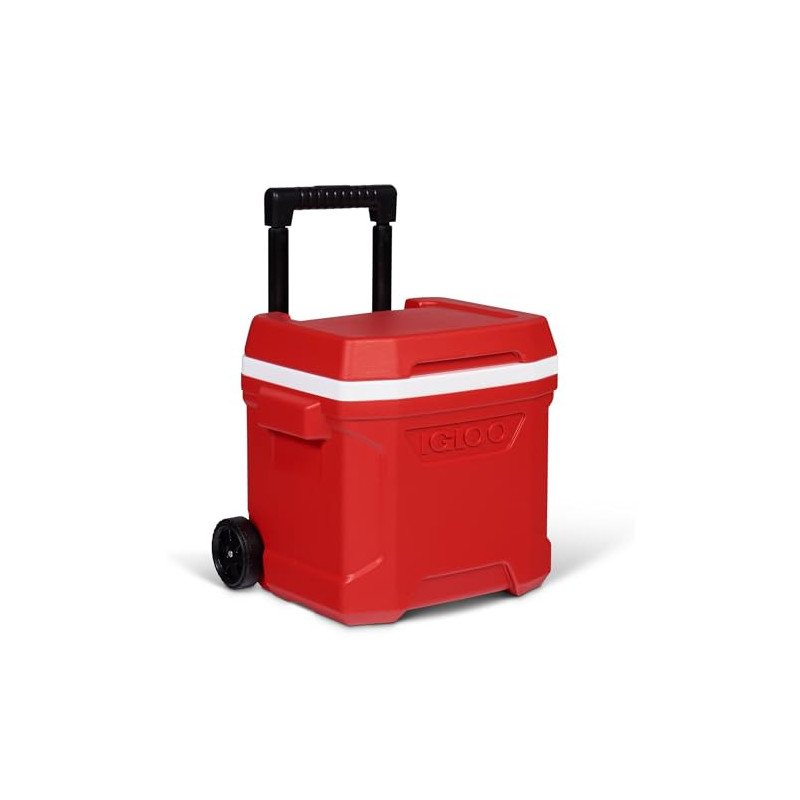 Igloo Passive Kühlbox Profile II 16 Roller, rote Thermobox mit Teleskopgriff und Rollen, 15 Liter, Rot