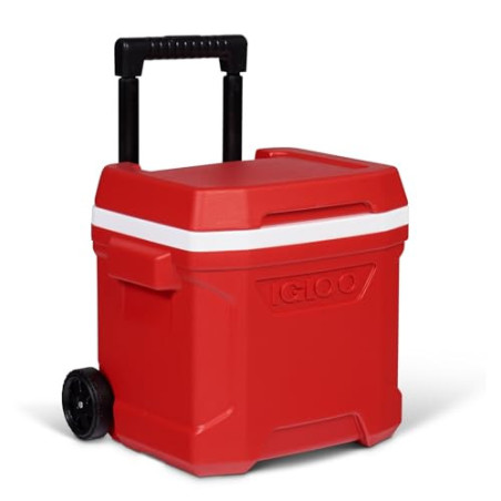 Igloo Passive Kühlbox Profile II 16 Roller, rote Thermobox mit Teleskopgriff und Rollen, 15 Liter, Rot