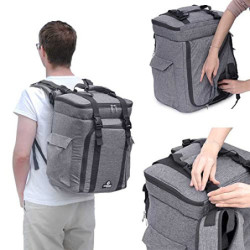 outdoorer Kühlrucksack grau Cool Butler 35 – Leichter, Isolier-Rucksack mit Fächern, 35L Picknickrucksack