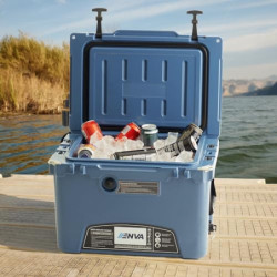 ENVA Robuste Kühlbox passiv 33,1 l, Eisschmelzzeit bis zu 120 Std, Isolierbox auslaufsicher kühle Getränke und frische Lebens