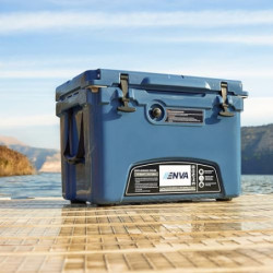 ENVA Robuste Kühlbox passiv 33,1 l, Eisschmelzzeit bis zu 120 Std, Isolierbox auslaufsicher kühle Getränke und frische Lebens