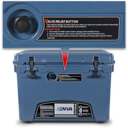 ENVA Robuste Kühlbox passiv 33,1 l, Eisschmelzzeit bis zu 120 Std, Isolierbox auslaufsicher kühle Getränke und frische Lebens