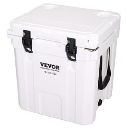 VEVOR Passive Kühlbox Eisbox 36,34 L, Isolierte Kühlbox Camping Thermobox 30-35 Dosen, Campingbox Kühlschrank mit Flaschenöff