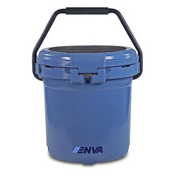 ENVA Robuste Kühlbox passiv 18,9 L Eisschmelzzeit bis zu 120 Std, Runde Isolierbox mit Auslasshahn, Auslaufsichere Icebox für