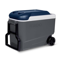 Igloo Maxcold 40 Roller Passiv-Kühlbox mit Rollen, 38 Liter, Blau, für Camping, Arbeit, Freizeit und Festivals