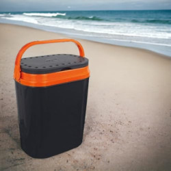 Kühlbox passiv camping tragbar 12 Liter 30x20x40 cm schwarz und orange Solaris Orange Giò Style