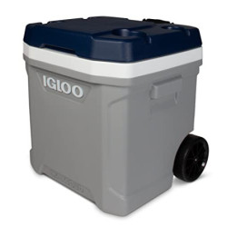 Igloo Kühlbox Maxcold Latitude, 56 L, große passive Thermobox mit Rollen und Teleskopgriff, nicht elektrisch, für Camping, An