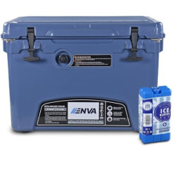 ENVA Kühlbox passiv 33,1 L + 2X Kühlelement 200ml auslaufsichere Isolierbox robuster Ice Bucket + Kühlakku Set Eisschmelzzeit