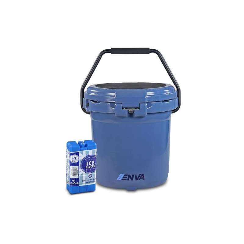 ENVA Kühlbox passiv 18,9 L + Kühlakku Set robuste Isolierbox auslaufsicherer Ice Bucket inkl. 2X Kühlelement 200ml Icebox für