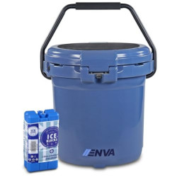 ENVA Kühlbox passiv 18,9 L + Kühlakku Set robuste Isolierbox auslaufsicherer Ice Bucket inkl. 2X Kühlelement 200ml Icebox für